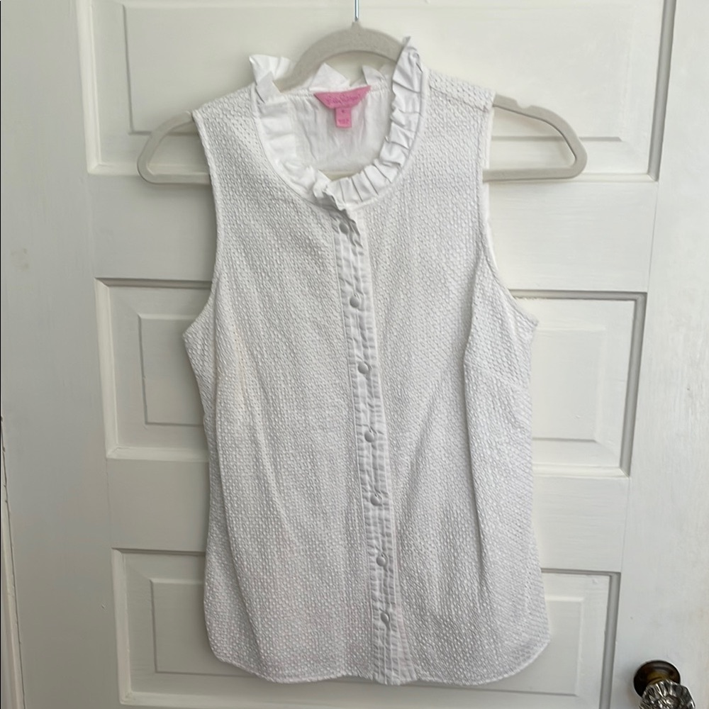 Vintage Lilly Pulitzer white cotton top 6